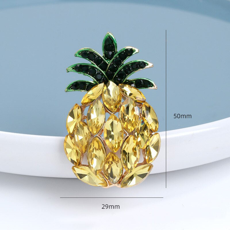 1pcs Vintage luxury yellow pineapple brooch creative design versatile silk scarf brooch