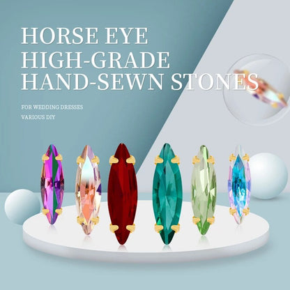 4*15mm Horse-eye Shaped Rhinestone DIY Jewelry Accessories Pointy-bottom Shaped Rhinestone Nail Sticker Rhinestone Material
