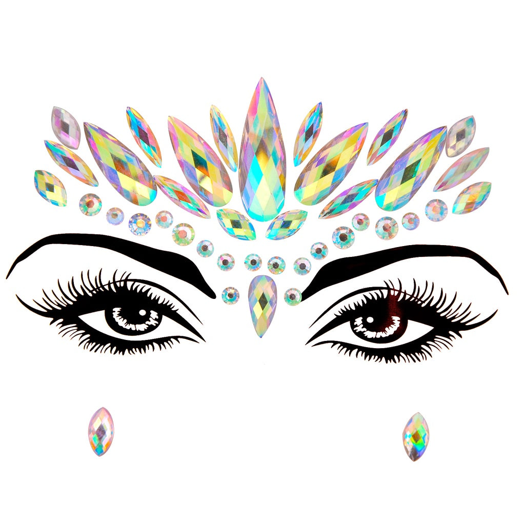 EDM Electronic Music Festival Face Pasters Eyebrow Stick-on Crystals Resin Drill Carnival Diamond Sticker Masquerade Face Decoration