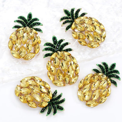 1pcs Vintage luxury yellow pineapple brooch creative design versatile silk scarf brooch