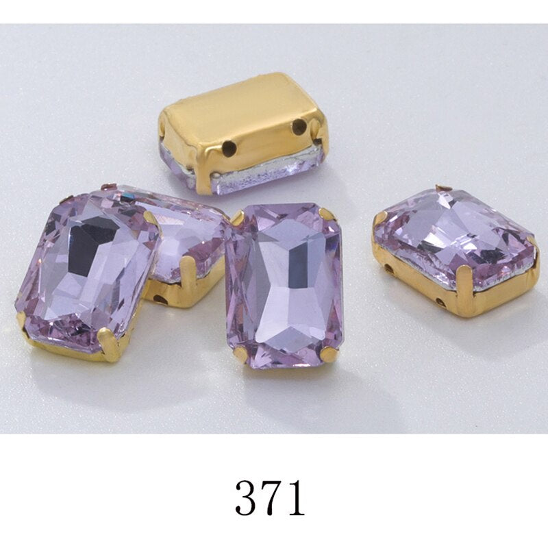 Rectangle Shape 10X14 13X18mm Glass Rhinestones With Claw Sew On Stone Strass Diamond For Clothes Rhinestones for Crystal Crafts