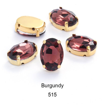 50pcs 6*8mm/8*10mm Oval Glass Rhinestones with Clawed Sewn Crystal Strass Diamond Clothes Rhinestones DIY
