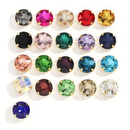8/10mm 50pcs Round Rhinestones With Golden Claw for Dress Sew On Crystal Stone for Crafts Rhinestones Embellishments