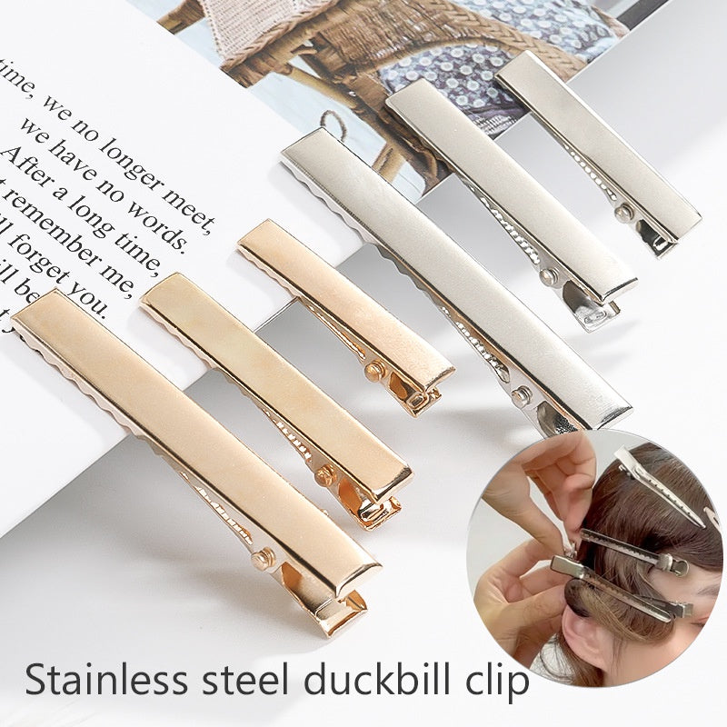 50pcs Rectangular Duckbill Clip（5.6cm/4.5cm/4.1cm/3.2cm）Metal Hairpin Simple Headdress Accessories Materials