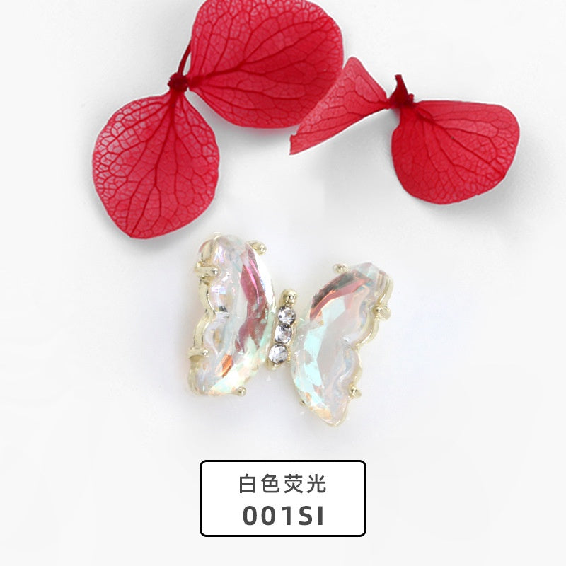 【2pcs】New Design Gem Designs Nail Butterfly Alloy Crystal Stones For Nail Art Decoration