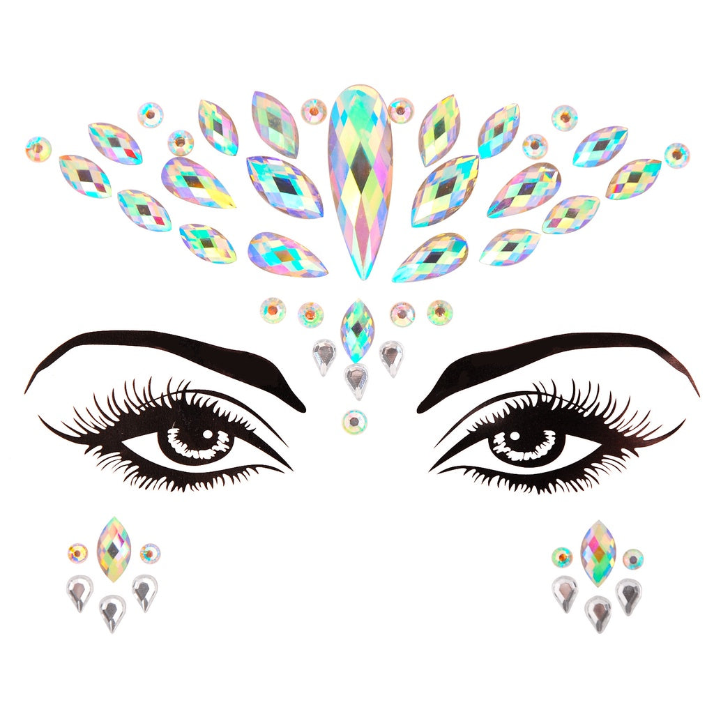 EDM Electronic Music Festival Face Pasters Eyebrow Stick-on Crystals Resin Drill Carnival Diamond Sticker Masquerade Face Decoration