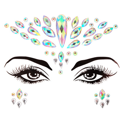 EDM Electronic Music Festival Face Pasters Eyebrow Stick-on Crystals Resin Drill Carnival Diamond Sticker Masquerade Face Decoration