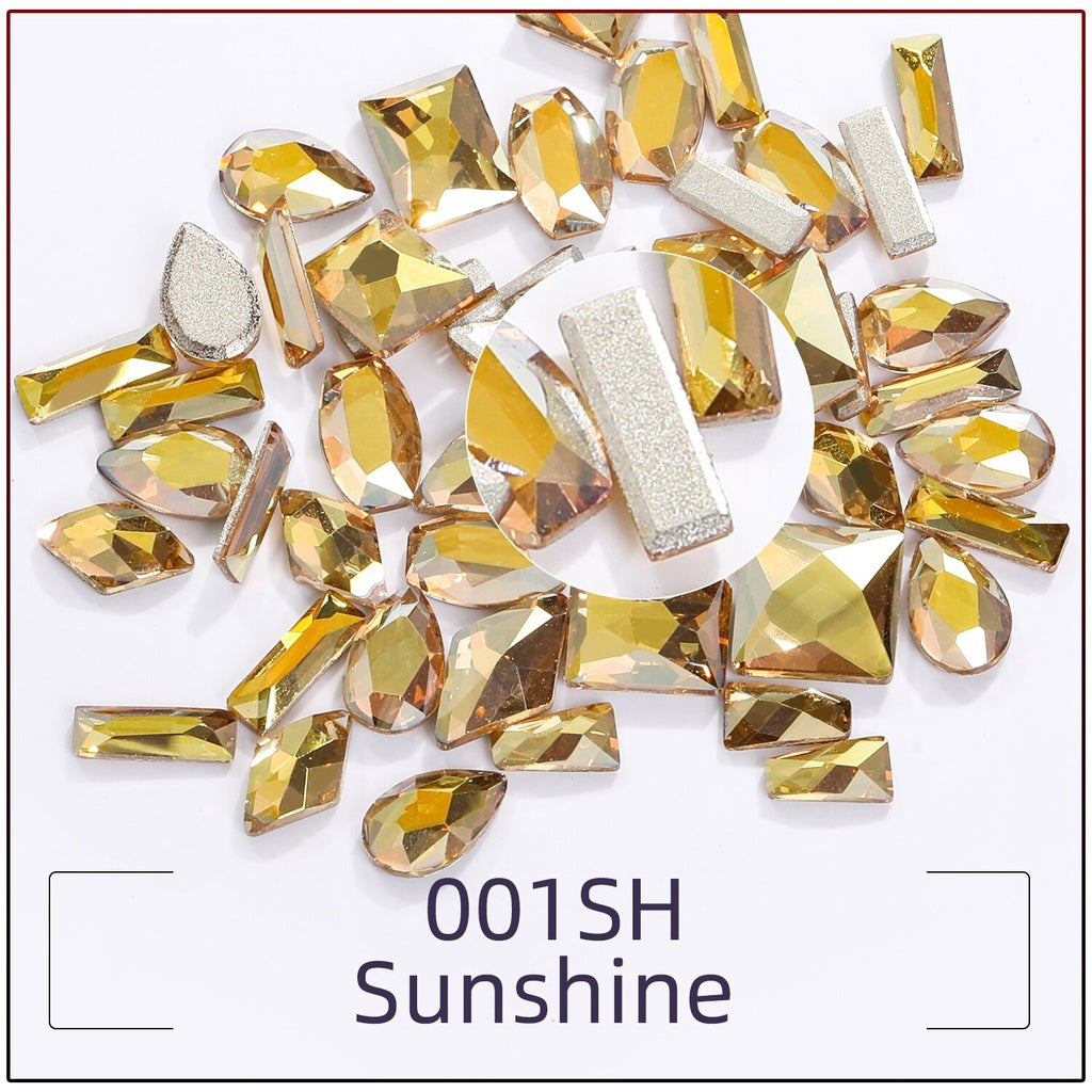 TonyBead 20Pcs Mixed Shape Flatback Stone Gem Glass Nail Art Rhinestone For Jewelry Making Loose Strass Crystal Nail Accessories Nail Drill kuku