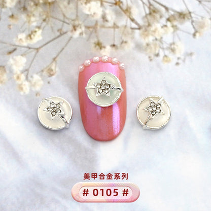 New Designs Ppearl Nail Art Salon Supplies Zircon Diy 3d Metal Alloy Nail Art Charms Stickers