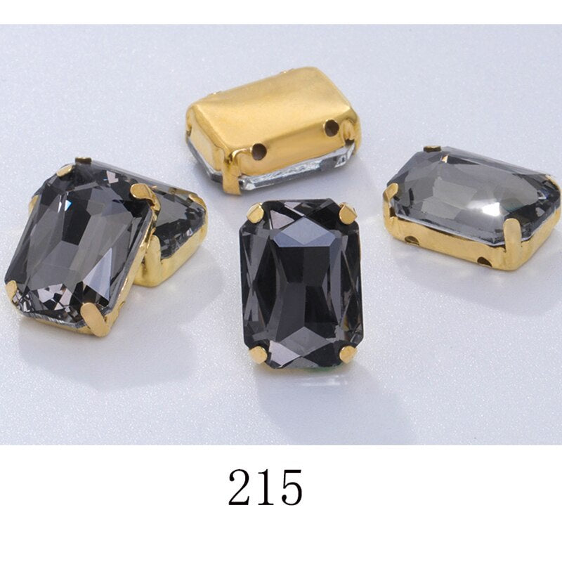 Rectangle Shape 10X14 13X18mm Glass Rhinestones With Claw Sew On Stone Strass Diamond For Clothes Rhinestones for Crystal Crafts
