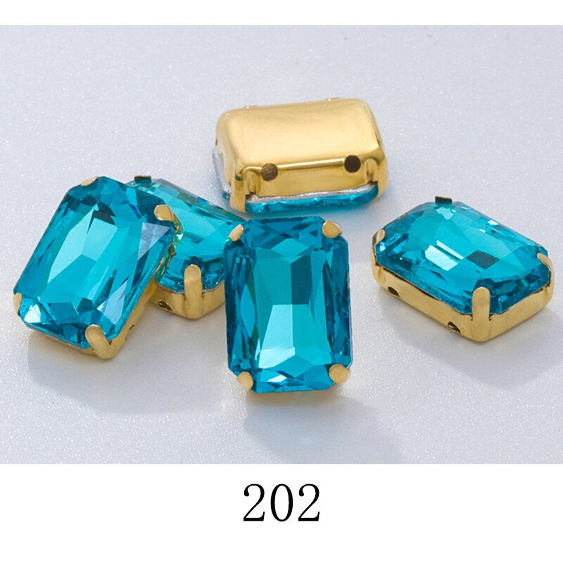 Rectangle Shape 10X14 13X18mm Glass Rhinestones With Claw Sew On Stone Strass Diamond For Clothes Rhinestones for Crystal Crafts