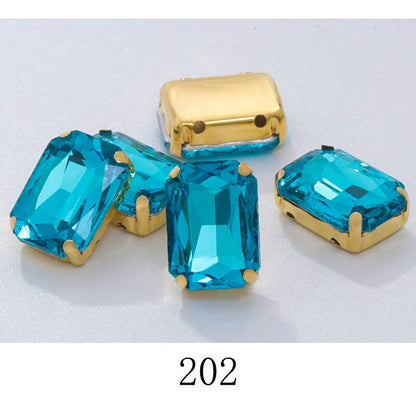Rectangle Shape 10X14 13X18mm Glass Rhinestones With Claw Sew On Stone Strass Diamond For Clothes Rhinestones for Crystal Crafts