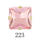 8/10mm 50PCS Square Shape Glass Rhinestones with Golden Claw Sew on Crystal Stone for Clothes Decoration Dress