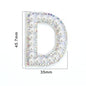 TonyBead 26 English Alphabet A-Z Pearl Letter Patches Rhinestone Patch Sewing On Patches Stripe Badge DIY Name