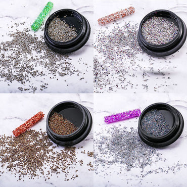 1Box Rhinestone Beads Caviar crystal Nail Art charm Tiny Glass Balls Micro Bead Parts Decoration Glitter Luxury Wholesale Packag