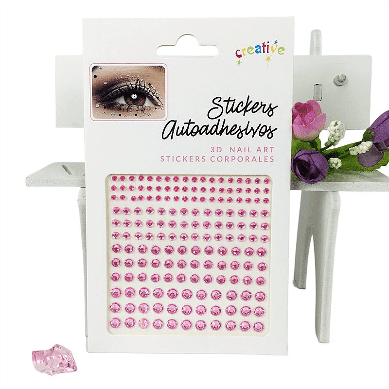 Cross-Border Hot Sell Face Rhinestone Diamond Sticker Eyebrow Eye Pad Forehead Face Decoration Acrylic Crystal Sticker Party Diamond Sticker
