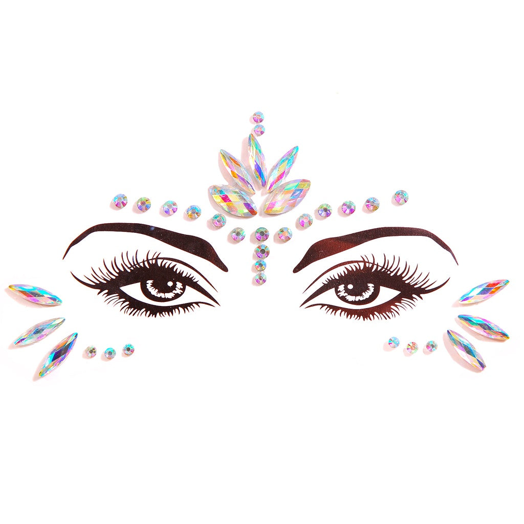 EDM Electronic Music Festival Face Pasters Eyebrow Stick-on Crystals Resin Drill Carnival Diamond Sticker Masquerade Face Decoration