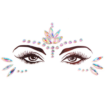 EDM Electronic Music Festival Face Pasters Eyebrow Stick-on Crystals Resin Drill Carnival Diamond Sticker Masquerade Face Decoration