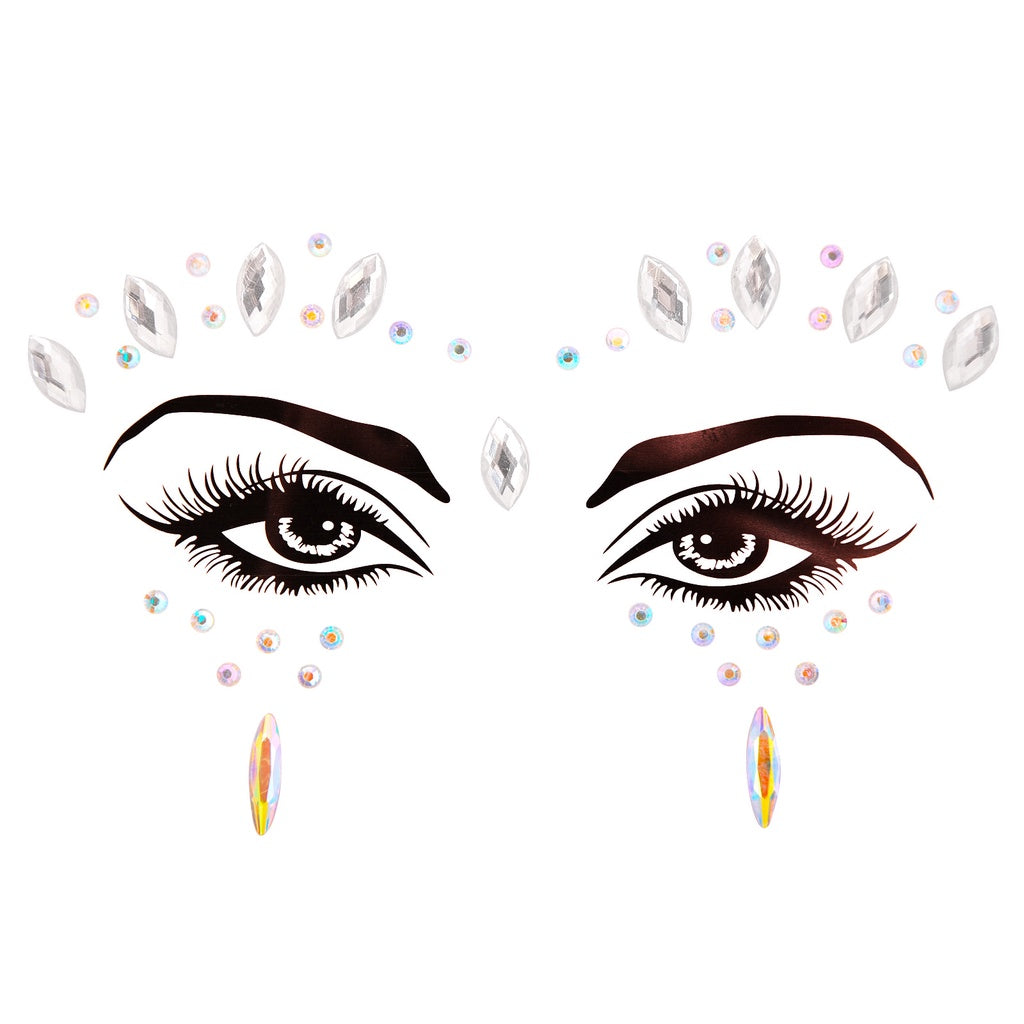 EDM Electronic Music Festival Face Pasters Eyebrow Stick-on Crystals Resin Drill Carnival Diamond Sticker Masquerade Face Decoration
