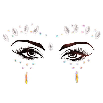 EDM Electronic Music Festival Face Pasters Eyebrow Stick-on Crystals Resin Drill Carnival Diamond Sticker Masquerade Face Decoration