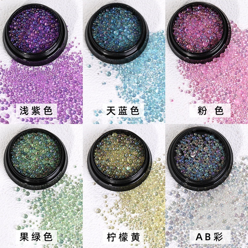 Mini Bubble Beads Nail Art Rhinestone Explosion Resin Boxed DIY Nail Art Accessories Decoration
