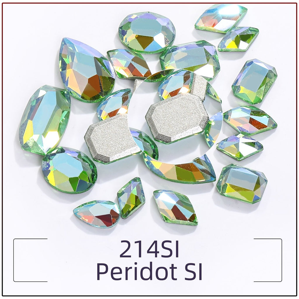 TonyBead 20Pcs Mixed Shape Flatback Stone Gem Glass Nail Art Rhinestone For Jewelry Making Loose Strass Crystal Nail Accessories Nail Drill kuku