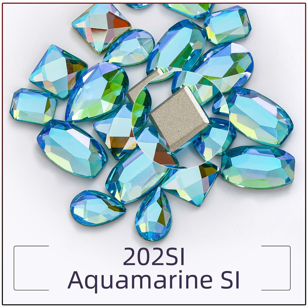 TonyBead 20Pcs Mixed Shape Flatback Stone Gem Glass Nail Art Rhinestone For Jewelry Making Loose Strass Crystal Nail Accessories Nail Drill kuku