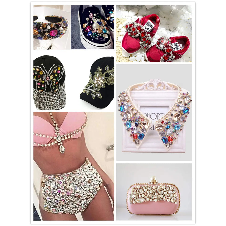 8*10mm 10*14mm Oval Shape Crystal Strass Diamond Rhinestone Sew on Clothing Garment Rhinestone with Claw for Dress