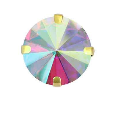 8/10mm Round Shape Crystal Rhinestone Sew On Gold Claw Rhinestone for Clothing Accessories