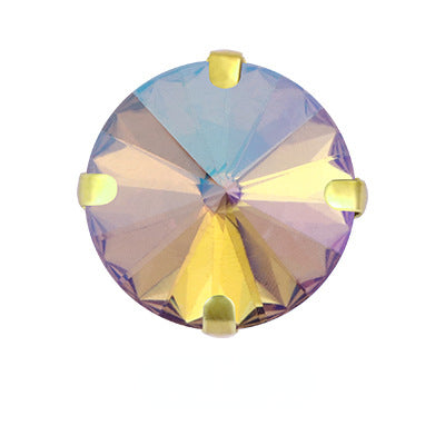 8/10mm Round Shape Crystal Rhinestone Sew On Gold Claw Rhinestone for Clothing Accessories