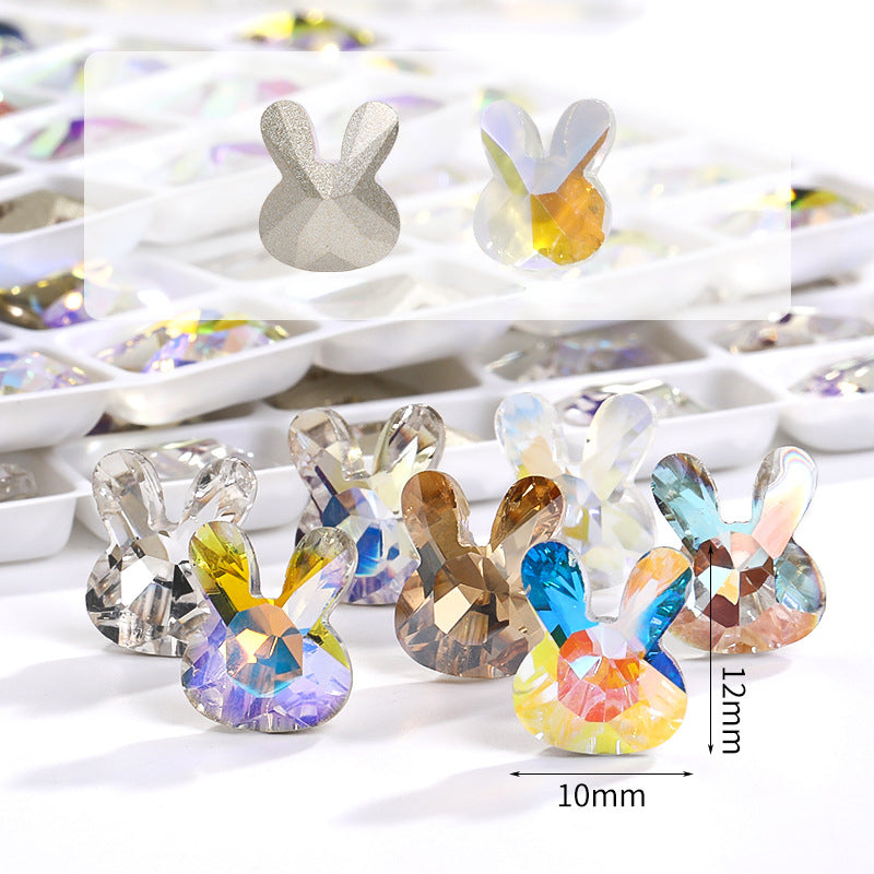 Rabbit 10*12mm Shiny Crystal Rhinestone Nail Art DIY 10PCS Rhinestones Nail Art Gems