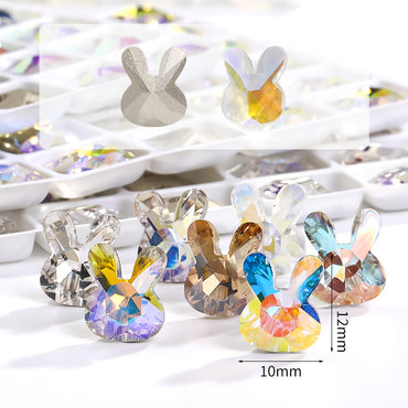 Rabbit 10*12mm Shiny Crystal Rhinestone Nail Art DIY 10PCS Rhinestones Nail Art Gems
