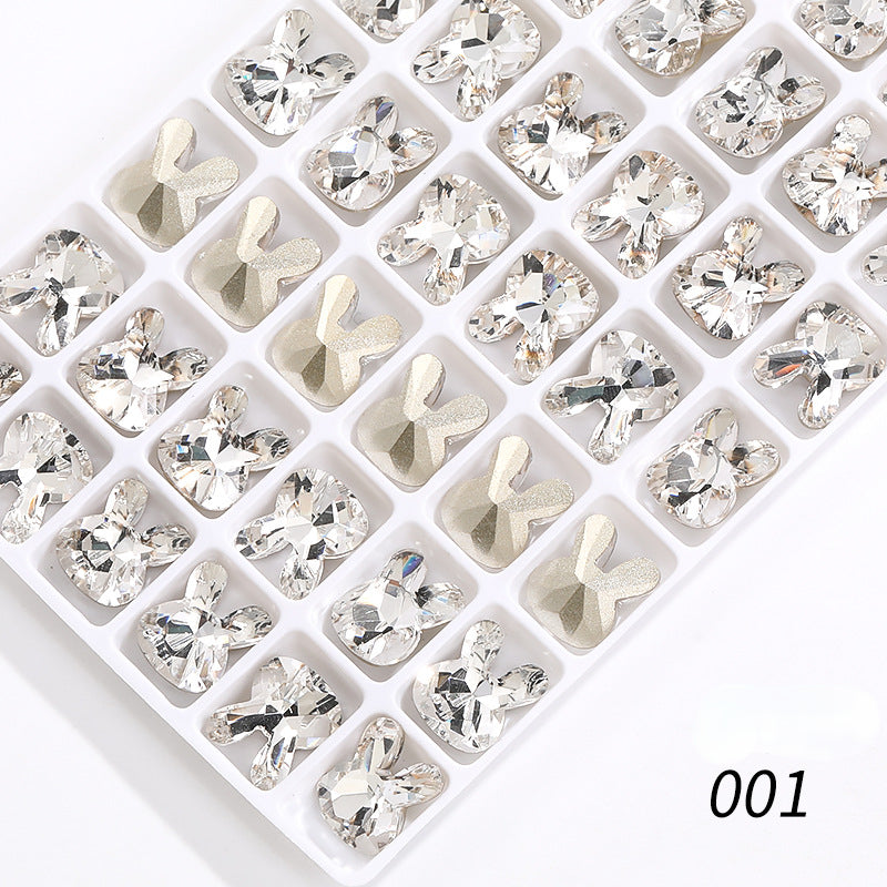 Rabbit 10*12mm Shiny Crystal Rhinestone Nail Art DIY 10PCS Rhinestones Nail Art Gems