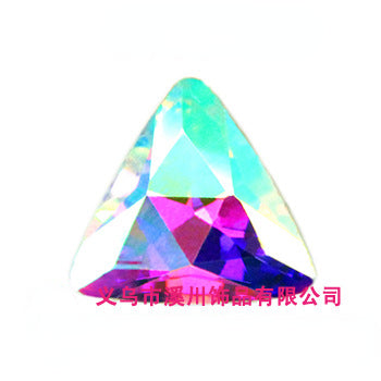 18mm 10pcs Triangle Shiny AB Crystal Glass Rhinestone for Diy Clothing Garment