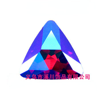 18mm 10pcs Triangle Shiny AB Crystal Glass Rhinestone for Diy Clothing Garment