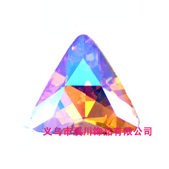 18mm 10pcs Triangle Shiny AB Crystal Glass Rhinestone for Diy Clothing Garment
