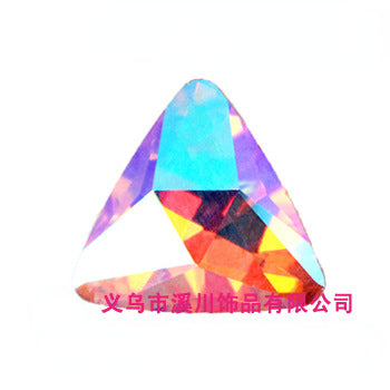 18mm 10pcs Triangle Shiny AB Crystal Glass Rhinestone for Diy Clothing Garment