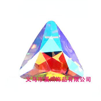 18mm 10pcs Triangle Shiny AB Crystal Glass Rhinestone for Diy Clothing Garment