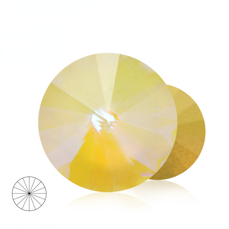 8/10/12mm Round Shape Mocha Fluorescence Color Crystal Diamond Glass Rhinestone for Clothing Jewelry Accessories