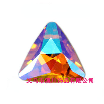 18mm 10pcs Triangle Shiny AB Crystal Glass Rhinestone for Diy Clothing Garment