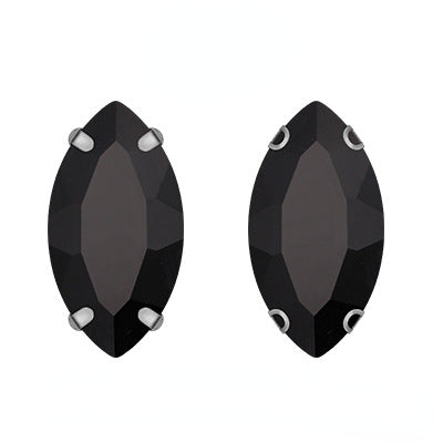 TonyBead 9*18mm/13*27mm Navette Shape Big Sew on Crystal Rhinestone with Silver Bottom for Clothing DIY Decoration