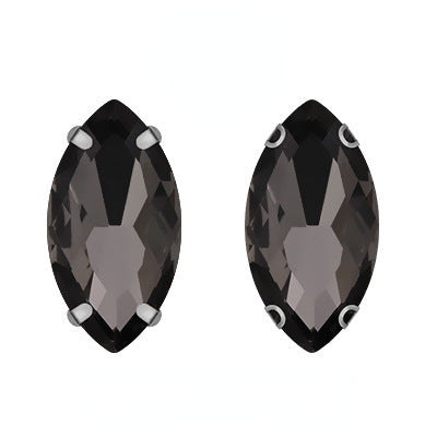 TonyBead 9*18mm/13*27mm Navette Shape Big Sew on Crystal Rhinestone with Silver Bottom for Clothing DIY Decoration