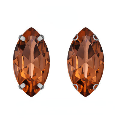 TonyBead 9*18mm/13*27mm Navette Shape Big Sew on Crystal Rhinestone with Silver Bottom for Clothing DIY Decoration