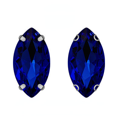 TonyBead 9*18mm/13*27mm Navette Shape Big Sew on Crystal Rhinestone with Silver Bottom for Clothing DIY Decoration