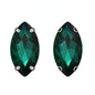 TonyBead 9*18mm/13*27mm Navette Shape Big Sew on Crystal Rhinestone with Silver Bottom for Clothing DIY Decoration