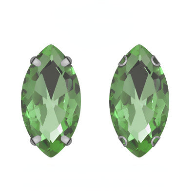 TonyBead 9*18mm/13*27mm Navette Shape Big Sew on Crystal Rhinestone with Silver Bottom for Clothing DIY Decoration