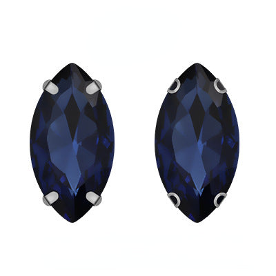 TonyBead 9*18mm/13*27mm Navette Shape Big Sew on Crystal Rhinestone with Silver Bottom for Clothing DIY Decoration