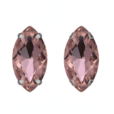 Hot Sell 6*12mm 7*15mm Navette Horse Eye Shape Crystal Rhinestone with Silver Bottom for Sew on Clothing Accessories