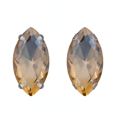 Hot Sell 6*12mm 7*15mm Navette Horse Eye Shape Crystal Rhinestone with Silver Bottom for Sew on Clothing Accessories