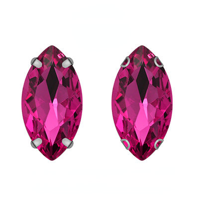 Hot Sell 6*12mm 7*15mm Navette Horse Eye Shape Crystal Rhinestone with Silver Bottom for Sew on Clothing Accessories